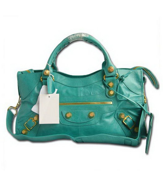 Giant City hardware oro Handbag_Aqua Blu